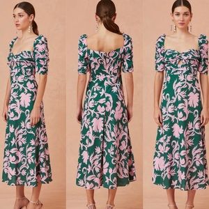 NWOT Keepsake Ruched Square Wistful Midi Dress 8